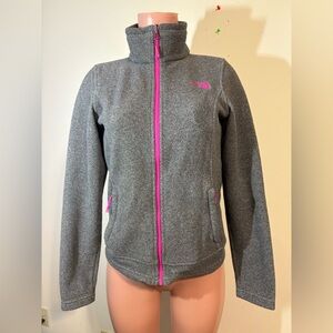 The North Face Women’s Small full zip Jacket fleece Charcoal Gray zip pockets‎
